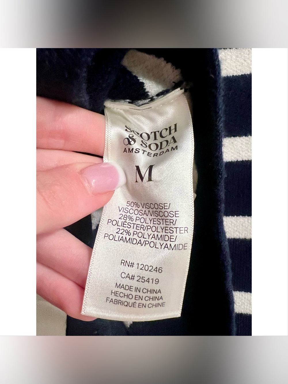 Scotch & Soda Navy & White Striped Knit Button Vest - Picture 5 of 6